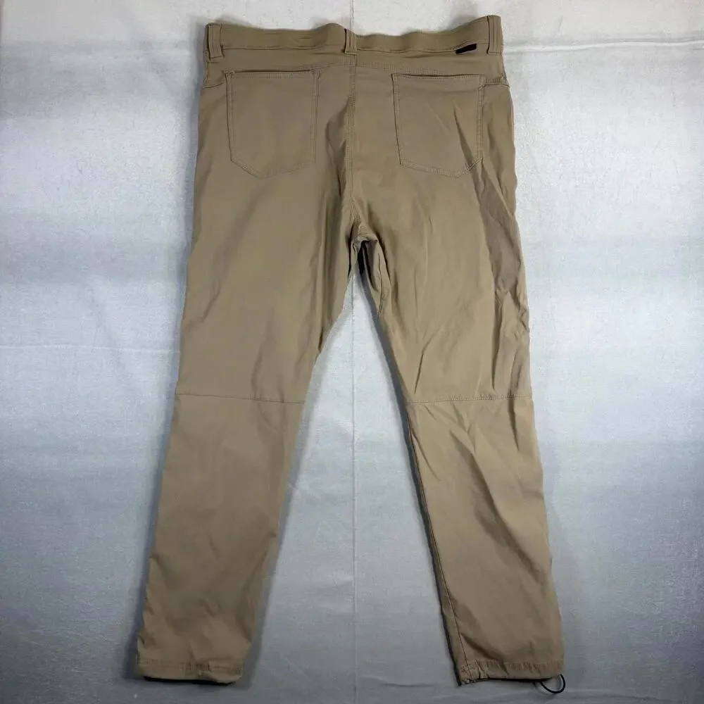 Wrangler ATG Pants Mens 40x30 Beige Belted Outdoor Hiking All Terrain Gear Cinch